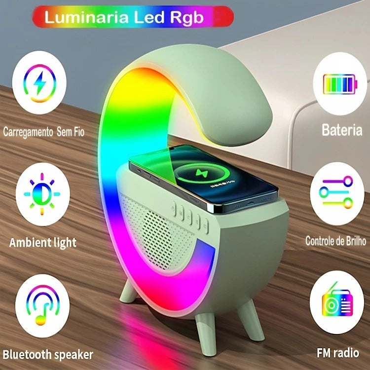 Luminária G Led RGB Com Caixa De Som